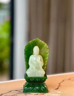 🌸 天然和田玉释迦摩尼佛像摆件 🌸