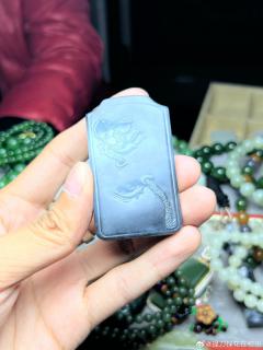101【和田玉】青花年年有余牌