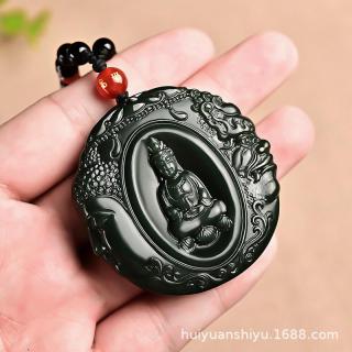 新疆和田玉青玉白玉一念之间吊坠精雕双面半魔半佛玉石玉器挂件