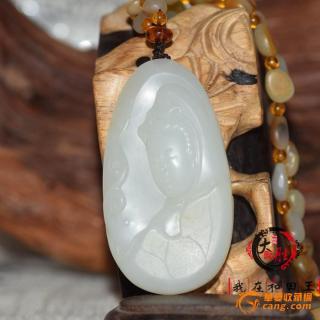 和田玉白玉墨玉碧玉黄玉(苏工张瑞林作品白玉籽料观音挂件)
